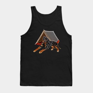 Dog camping.camping with dogs. Rottweiler Tank Top